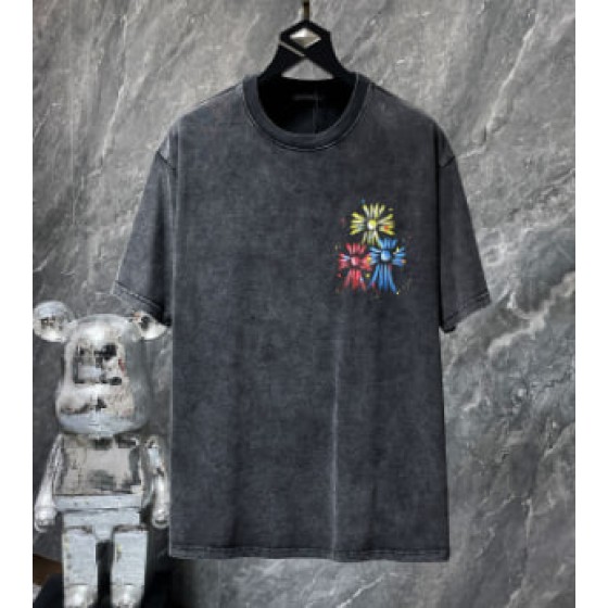 Chrome Hearts Washed Black Floral Print Tee